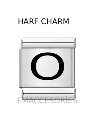 Harfli İtalyan Bileklik Charmı O harf Figürlü 1 CM 9 MM Fmaccesories