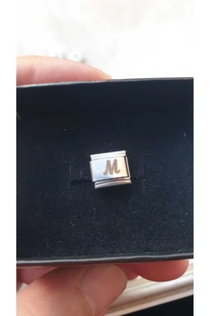 İTALYAN ÇELİK CHARM ÇELİK CHARM M HARFİ İSİM TARİH BAŞ HARF YAZILIR 9 MM FMACCESORİES