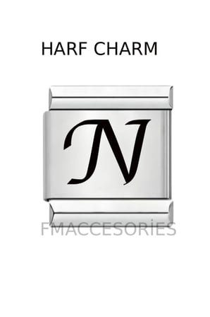 İtalyan Bileklik Charmı N harfli Figürlü 1 CM 9 MM Fmaccesories
