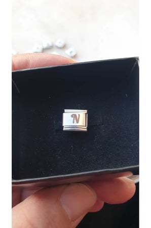 İtalyan Bileklik Charmı N harfli Figürlü 1 CM 9 MM Fmaccesories