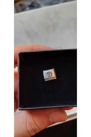 İTALYAN ÇELİK CHARM ÇELİK CHARM D HARFİ İSİM TARİH BAŞ HARF YAZILIR 9 MM
