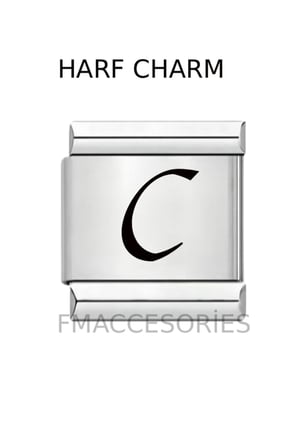 İtalyan Bileklik Charmı C harfli Figürlü 1 CM 9 MM Fmaccesories