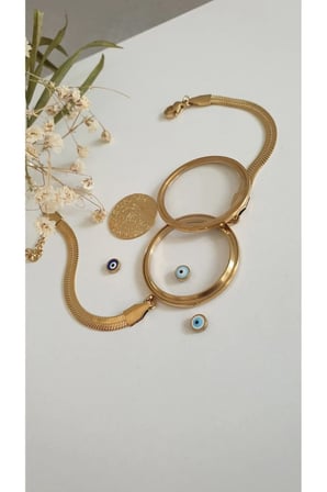 ÇELİK KADIN ÇEYREKLİ BİLEKLİK 14K GOLD  RENK ATMAZ ANTİALERJİK 17 CM İÇİ BOŞ ÇEYREKSİZ  FMACCESORİES
