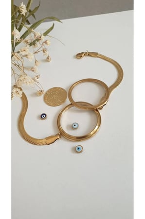 ÇELİK KADIN ÇEYREKLİ BİLEKLİK 14K GOLD  RENK ATMAZ ANTİALERJİK 17 CM İÇİ BOŞ ÇEYREKSİZ  FMACCESORİES