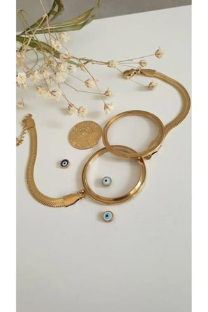 ÇELİK KADIN ÇEYREKLİ BİLEKLİK 14K GOLD  RENK ATMAZ ANTİALERJİK 17 CM İÇİ BOŞ ÇEYREKSİZ  FMACCESORİES