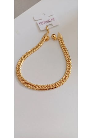 ÇELİK BİLEKLİK XUPİNG SİMLİ ALTIN  KAPLAMA ARPA 22 AYAR GOLD RENK GARANTİLİ KUYUMCU MODEL