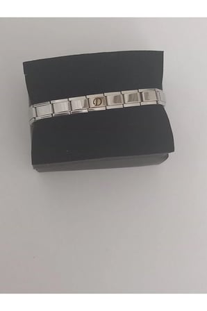 İtalyan charm Gümüş detaylı model çelik bileklik modelleri , harf yazilir