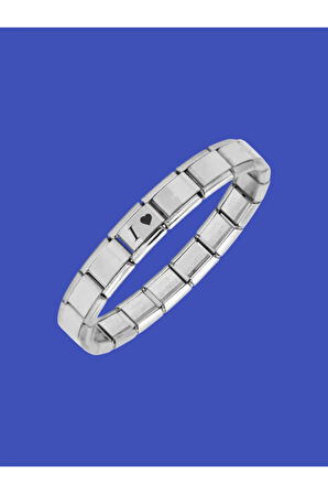 Çelik Bileklik İtalyan Charmlı Kalpli Harfli Kararmaz Solmaz En Güzel Hediye 1 Adet Uniseks Kutulu