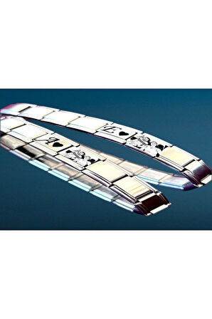 İtalyan Charm Çelik Bileklik 2 li Kişiye Özel Harfli Yazılı ve Resim Fotoğraf Baskılı Hediye Kutulu