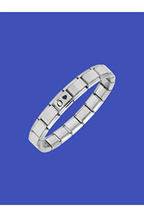 Çelik Bileklik İtalyan Charmlı Kalpli Harfli Kararmaz Solmaz En Güzel Hediye 1 Adet Uniseks Kutulu