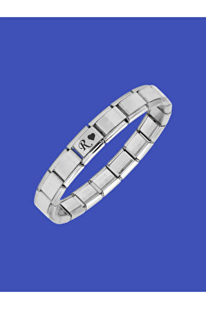 Çelik Bileklik İtalyan Charmlı Kalpli Harfli Kararmaz Solmaz En Güzel Hediye 1 Adet Uniseks Kutulu