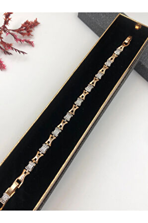 Şıklığın Tamamlayıcısı! Xuping Rose Renk Kadın Bileklik Bakır Renk 17+2Cm kutulu Renk Atmaz