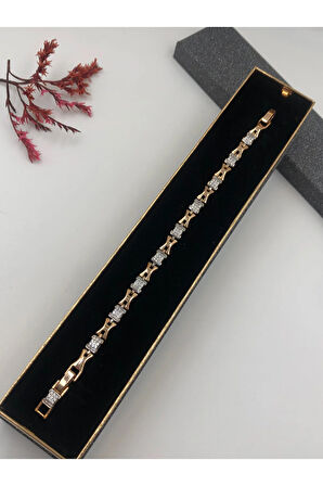 Şıklığın Tamamlayıcısı! Xuping Rose Renk Kadın Bileklik Bakır Renk 17+2Cm kutulu Renk Atmaz