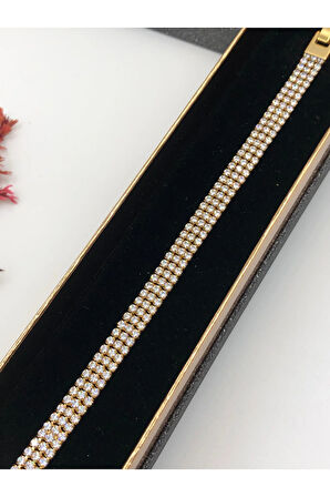 Şıklığın Tamamlayıcısı! Xuping Altın Renk Kadın Bileklik 14 K Gold Renk 17+2 Cm kutulu Renk Atmaz