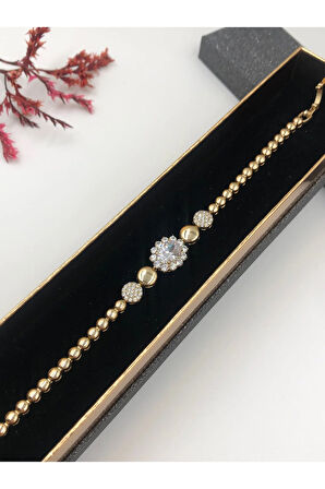 Şıklığın Tamamlayıcısı! Xuping Altın Renk Kadın Bileklik 14 K Gold Renk 17+2 Cm kutulu Renk Atmaz