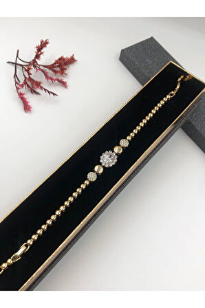 Şıklığın Tamamlayıcısı! Xuping Altın Renk Kadın Bileklik 14 K Gold Renk 17+2 Cm kutulu Renk Atmaz