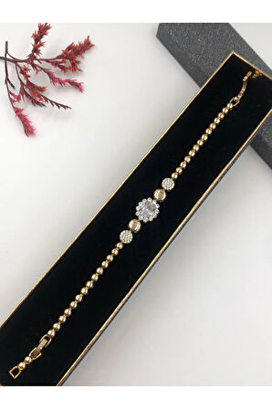 Şıklığın Tamamlayıcısı! Xuping Altın Renk Kadın Bileklik 14 K Gold Renk 17+2 Cm kutulu Renk Atmaz