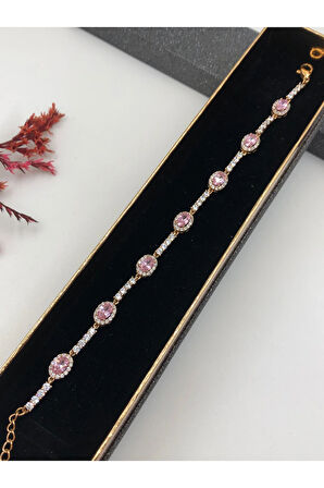 Şıklığın Tamamlayıcısı! Xuping Rose Renk Kadın Bileklik Bakır Renk 16 Cm kutulu Renk Atmaz