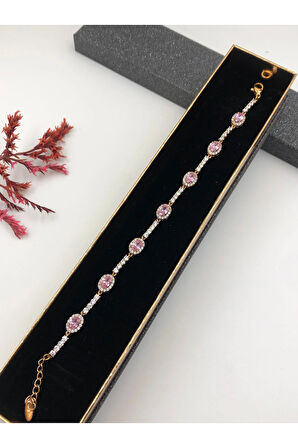 Şıklığın Tamamlayıcısı! Xuping Rose Renk Kadın Bileklik Bakır Renk 16 Cm kutulu Renk Atmaz