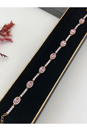 Şıklığın Tamamlayıcısı! Xuping Rose Renk Kadın Bileklik Bakır Renk 16 Cm kutulu Renk Atmaz