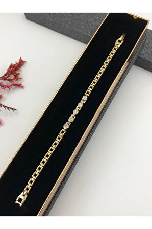 Şıklığın Tamamlayıcısı! Xuping Rose Renk Kadın Bileklik Bakır Renk 16 Cm kutulu Renk Atmaz