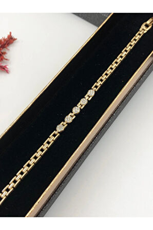 Şıklığın Tamamlayıcısı! Xuping Rose Renk Kadın Bileklik Bakır Renk 16 Cm kutulu Renk Atmaz