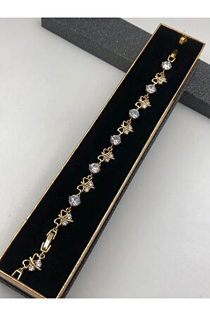 Şıklığın Tamamlayıcısı! Xuping Altın Renk Kadın Bileklik 14 K Gold Renk 17+2 Cm kutulu Renk Atmaz