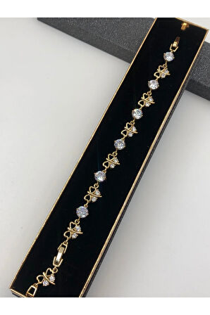 Şıklığın Tamamlayıcısı! Xuping Altın Renk Kadın Bileklik 14 K Gold Renk 17+2 Cm kutulu Renk Atmaz