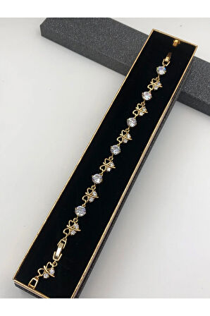 Şıklığın Tamamlayıcısı! Xuping Altın Renk Kadın Bileklik 14 K Gold Renk 17+2 Cm kutulu Renk Atmaz