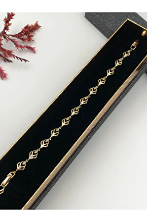 Şıklığın Tamamlayıcısı! Xuping Altın Renk Kadın Bileklik 14 K Gold Renk 17+2 Cm kutulu Renk Atmaz
