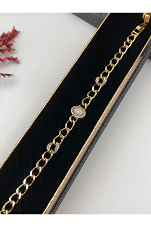 Şıklığın Tamamlayıcısı! Xuping Altın Renk Kadın Bileklik 14 K Gold Renk 17+2 Cm kutulu Renk Atmaz