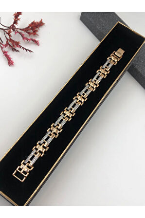 Şıklığın Tamamlayıcısı! Xuping Rose Renk Kadın Bileklik Bakır Renk 17Cm kutulu Renk Atmaz