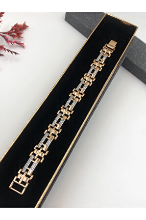 Şıklığın Tamamlayıcısı! Xuping Rose Renk Kadın Bileklik Bakır Renk 17Cm kutulu Renk Atmaz