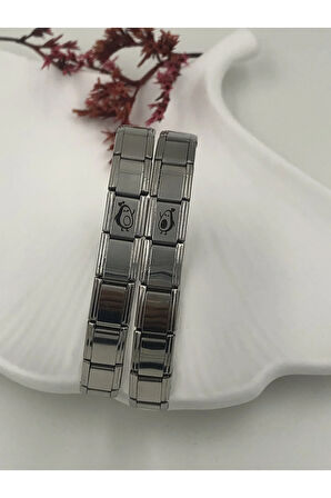 KALPLİ AVAKADO İTALYAN CHARM ANI ÇELİK ÇİFT BİLEKLİĞİ 2 ADET) KUTULU NOT YAZILABİLİR FMACCESORİES