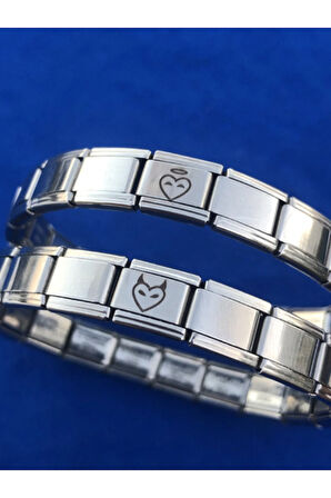İTALYAN ÇELİK BİLEKLİK CHARMLI MELEK SEVGİLİ KOMBİNİ FMACCESORİES
