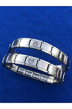 İTALYAN ÇELİK BİLEKLİK CHARMLI MELEK SEVGİLİ KOMBİNİ FMACCESORİES