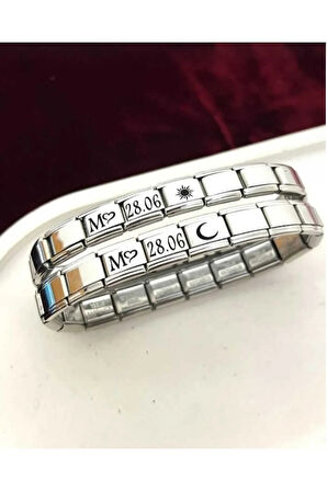 İTALYAN ÇELİK BİLEKLİK CHARMLI FOTOĞRAFLI HARFLİ TARİHLİ KİŞİSELLEŞTİRİLEBİLİR FMACCESSORİES