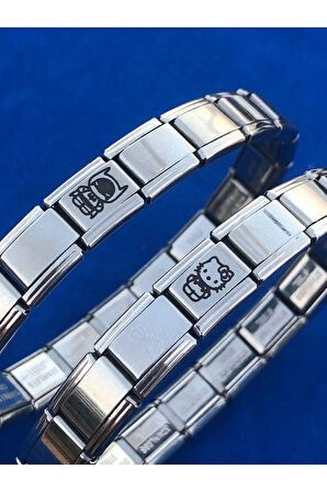 Çelik İtalyan Bileklik hellokitty batman 2 li sevgili çift kombin