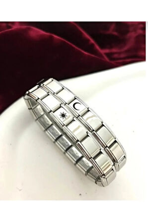 Ay ve Güneş İkili İtalyan Sevgili Charm Bileklik