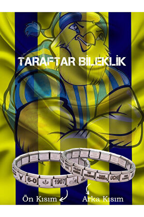 Sarı Lacivert Kanarya Taraftar Çelik İtalyan Charm Bileklik