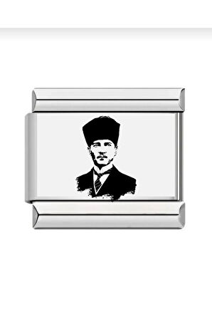 italyan bileklik charmı çelik 9 mm 1 cm lazer baskı charm fmaccesories