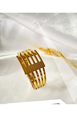 22 AYAR ALTIN KAPLAMA KABURGA KELEPÇE BİLEKLİK PASLANMAZ ÇELİK