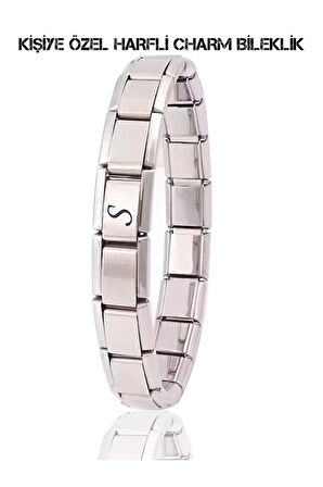Kişiye Özel Harf İtalyan Charm Bileklik (TÜM HARFLER)