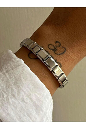 Yazısız İtalyan Bileklik Silver (Charm uyumlu)
