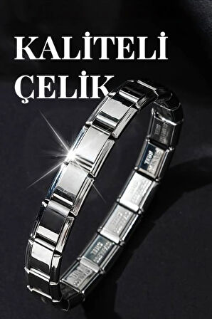 İtalyan Charm Suya Dayanıklı Çelik Esneyen Paslanmaz Şık Hediyelik  Kararmaz Bileklik