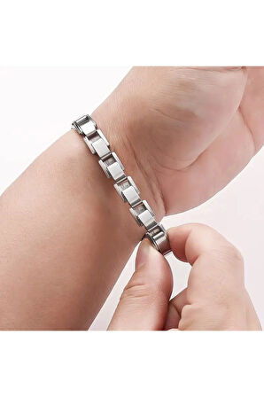 Çelik Kişiye Özel İsim Yazılı Charm Bileklik