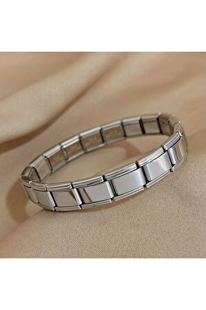 Evrim Akdamar-çelik Yazısız Italyan Bileklik