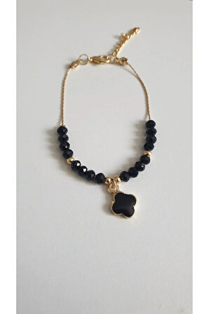 YONCA  DETAYLI BİLEKLİK KADIN ÇELİK KAPLAMA ÇOK ZARİF BONCUK ŞANS VE AŞK BİLEKLİK 18 CM FMACCESORİES