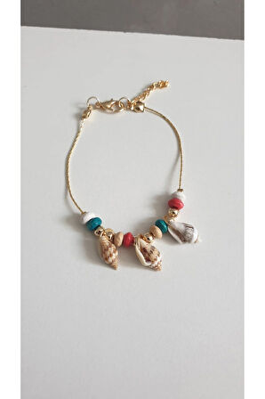 DENİZ YILDIZI BİLEKLİK KADIN ÇELİK KAPLAMA ÇOK ZARİF BONCUK ŞANS VE AŞK BİLEKLİK 18 CM FMACCESORİES