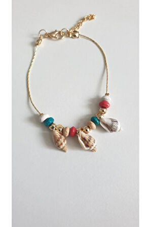 DENİZ YILDIZI BİLEKLİK KADIN ÇELİK KAPLAMA ÇOK ZARİF BONCUK ŞANS VE AŞK BİLEKLİK 18 CM FMACCESORİES